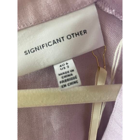 NWT Significant Other Lola Lilac Mini Linen Blend Dress Size 2 - Picture 12 of 13